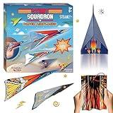 Creativity for Kids Stunt Squadron Fold & Launch Paper Airplanes: Create 80 Paper Airplanes, STEM Science Kit for Kids, Paper Airplane Craft Kit for Kids, Gifts and Toys for Boys Ages 6-8+