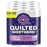 Quilted Northern Ultra Plush Toilet Paper, 24 Mega Rolls = 96 Regular Rolls, 3X Thicker*, 3 Ply Soft Toilet Tissue