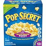 Pop Secret Microwave Popcorn, Movie Theater Butter Flavor, 1.75 Oz Snack Bags, (Pack of 12)