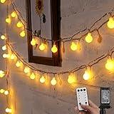 Minetom Globe String Lights, 33 Feet 100 Led Fairy Lights Plug in, 8 Modes with Remote Mini Globe Lights for Indoor Outdoor Bedroom Party Wedding Garden Christmas Tree Decor, Warm White