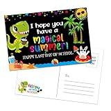 WaaHome 36pcs Happy Last Day of School Postcards for Kids Students from Teacher, 4''X6'' Magical Summer Postcards for Kindergarten Preschool Teacher Supplies Graduation Gifts, End of The Year Student Gifts from Teacher