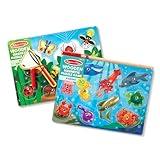 Melissa & Doug Magnetic Wooden Puzzle Game Set: Fishing and Bug Catching - Magnetic Games, Chunky Animal Puzzles For Toddlers And Kids Ages 3+