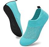 ANLUKE Water Shoes for Womens Mens Barefoot Quick-Dry Aqua Socks for Beach Swim Surf Yoga (38/39, KGreen)