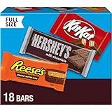 HERSHEY'S, KIT KAT and REESE'S Assorted Milk Chocolate, Halloween Candy Variety Box, 27.3 oz (18 Count)