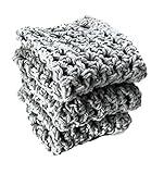 Handmade Dish Cloths Pewter Grey Gray Wash Cloths Crochet Cotton Kitchen Dishcloths Set of 3