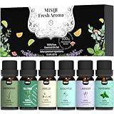 MISIJI Essential Oils Set Top 6 Aromatherapy-Essential Oils for Diffuser for Home,Air Freshening Diffuser Oils Scents for Aromatherapy,Laundry,Candle&Soap Making,Humidifiers 6 X 10ML