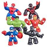 Heroes of Goo Jit Zu Marvel Mega Mini 6 Pack - Squishy, Stretchy, Gooey Mini Heroes - Ironman, Spider-Man, Captain America, Miles Morales, Hulk and Black Panther