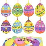 Fennoral 18 Pack Easter Egg Craft for Kids Make You Own Eggs Foam Stickers Ornament DIY Easter Arts and Crafts for Party Supplies Easter Decoration Easter Gifts