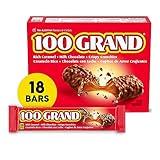 100 Grand Crispy Milk Chocolate with Caramel, Full Size Individually Wrapped Candy Bars, 1.5 oz each, Bulk 18 Count Box