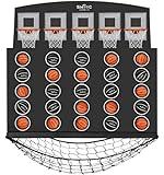 SWOOC Games - Low Post Lineup | Wall Mounted Giant Basketball 4 in A Row w/ 5+ Games | Basketball Hoop for Room Wall Games | Game Room Games | Mini Basketball Hoop Indoor Connect | Four in A Row Game