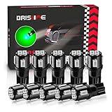 BRISHINE 194 LED Bulbs Extremely Bright Green 5630 Chipsets 168 2825 175 T10 W5W LED Replacement Bulbs for Car Interior Dome Map Door Courtesy Trunk License Plate Lights(Pack of 10)