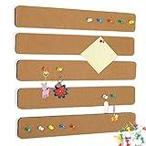 Felt Pin Board Bar Strips Bulletin Board for Bedrooms Offices Home Wall Decoration, Notice Board Self Adhesive Cork Board with 35 Push Pins for Paste Notes, Photos, Schedules