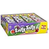 Laffy Taffy Stretchy & Tangy Variety Candy Box, Grape, Watermelon, and Cherry Flavors, 1.5 Ounce Bars (Pack of 24)