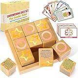 Garybank Mindfulness Game for Kids - Tic Tac Toe - Affirmations Cubes - W/20 Breathing Exercise Cards, Calm Down Corner Supplies for Kids Calm & Focus, Counselor Therapy Games