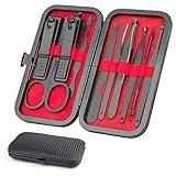 Manicure Kit, Okom Manicure Set, Travel Essentials Nail Kit, Nail Care Kit, Includes Nail Clippers, Nail File and Pedicure Tools for Feet Pedicure Kit,Gifts for Men and Woman,Mens Grooming Kit(10Pcs)