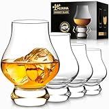 Whiskey Glasses Set of 4, Tequila Glasses, Scotch glasses, Bourbon Glasses, Tasting Glasses, Brandy Snifter Cocktail Whiskey Old Fashioned Glass for Liquor Tequila Gin Cognac Vodka, Shot Glass Bar Set