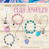 Hapinest Make Your Own Clay Jewelry Making Kit for Girls,Create 3 Bracelets & 3 Necklaces, DIY Jewelry Clay Set Polymer Clay Jewelry Kit, Crafts for Teens Girls Arts & Crafts Ages 8-12 Years Old & Up