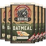 Kodiak Instant Oatmeal Packets, Maple Brown Sugar, High Protein,100% Whole Grains, 6 boxes with 6 packets each (36 packets total)