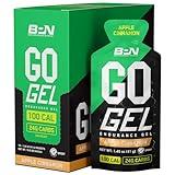 BARE PERFORMANCE NUTRITION, BPN Go Gel Endurance Gel, Vegan + Gluten Free Running Gel with 24g of Carbohydrates & 100 Calories per Gel Pack, 10 Single-Serving Gel Packs, Apple Cinnamon