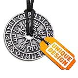 Viking Necklace for Men Pendant - Amulet Protection Necklace Viking Jewelry for Men Lucky Amulet Necklace - Rune Safe Travel Coin Nordic Coin Necklace Icelandic Pendant Norse Necklace for Men