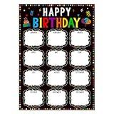 Fsaoor Happy Birthday Chart Poster for Classroom Decorations Confetti Birthday Calendar Class Birthday Chart Posters for Bulletin Board Decorations Back To School Teacher Supplies