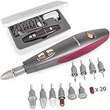 BEAUTURAL Professional Manicure and Pedicure Set Kit, Upgraded Electric Nail Drill Machine, 10-Piece Attachments Plus 20 Sanding Bands, Electric Nail File Set, Hand Foot & Nail Tools [Not Cordless]