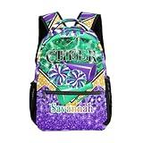 CUXWEOT Waterproof Cheerleading Backpack Cheer Backpack Shoulders Backpack for Cheerleaders Team Gift (Turquoise Purple Gold)