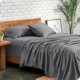 Bare Home Split Head Flex King Sheet Set - 1800 Ultra-Soft Microfiber Bed Sheets - Double Brushed - Deep Pockets - Easy Fit - 4 Piece Set - FlexTop Bedding Sheets (Grey)