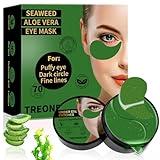 Under Eye Masks for Dark Circles and Puffiness 70PCS, Under Eye Patches for Puffy Eyes Treatment, Under Eye Gel Pads w/Seaweed, Aloe Vera, Peptides for Eye Bags Treatment, Eye Mask Patches Skincare