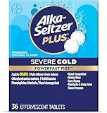 Alka-Seltzer Plus Severe Cold - Sparkling Original Powerfast Fizz Effervescent Common Cold Tablets, Sinus Congestion, Runny Nose, and Dry Cough, 36CT, Packaging May Vary