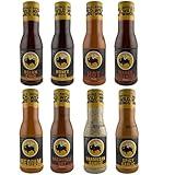 Buffalo Wild Wing Sauce Variety 8 Pack- Garlic Parmesan Wing Sauce, Mango Habanero Sauce, Nashville Hot Sauce, Asian Zing Sauce, Medium, Spicy Garlic, Honey BBQ, and Hot Buffalo Wild Wings Sauces.