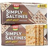 Paskesz Simply Saltines Crackers - Whole Wheat Saltine Crackers - Light and Crispy Oven-Baked Soup Crackers, Ready to Dip, Non-GMO, 8.8 Ounce - Pack of 2