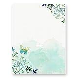 100 Stationery Paper - Cute Floral Designs for Writing Letters, Notes, and Invitations - Perfect for Bridal Shower, Birthdays, Engagement Party, Anniversary, Wedding, VIP and Other Occasions - Seaweed