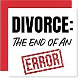 Stuff4 Funny Divorce Card - Error 404 - Congratulations Divorce Gifts Party, Congrats Seperation Card, 5.7 x 5.7 Inch Just Divorced Divorce Day Greeting Cards