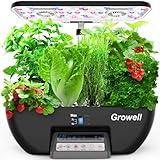 Hydroponics Growing System Kit, 17 Pods Herb Garden with 102 28W Full-Spectrum Grow Lights & 2 Fans, Indoor Garden with Water Pump, 10L Water Tank, Auto Timer, Height Adjustable (Black & Grey)