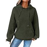 Your my recent Orders Log Into My Account Women Waffle Knit Trendy Hoodies Drawstring Pullover Sweatshirts Casual Pocketed Sweaters Fall Clothes Outfits Deal Of The Day warehouse Clearance a sale