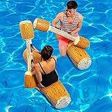 RITONS 4 Pcs Set Inflatable Floating Row Toys, Adult Children Pool Party Water Sports Games Log Rafts to Float Toys