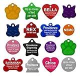 Providence Engraving Pet ID Tags - Small or Large Personalized Anodized Aluminum Pet Tags in Bone, Round, Star, Heart, Hydrant, Paw and Cat Face Shapes and 9 Colors for Dog and Cat