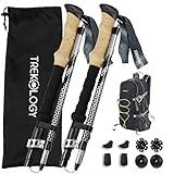 TREKOLOGY Bundle of TREKZ (Black 115cm) Collapsible Hiking Trekking Poles & 40L Black Lightweight Camping Backpack Bag - Outdoor Trip, Hiking, Trekking & Camping Set