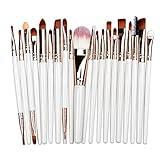 Female Makeup Brushes Set 20pcs Professional Cosmetics for Face Eyeshadow Eyebow Eyelash Lip Highlighter Powder Foundation Make Up Brush Kit Tools (White)