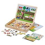 Melissa & Doug Wooden Magnetic Matching Picture Game With 119 Magnets and Scene Cards