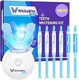 Whitebite Pro Professional Teeth Whitening Kit with Gels for Sensitive Teeth: Teeth Whitening LED Light, 35% Carbamide Peroxide Gel, Remineralization Gel and Mouth Tray