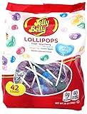 Adams & Brooks Jelly Belly Lollipops 42 Count –Jelly Belly Candy, Classic Jelly Belly Flavors, Individually Wrapped Lollipops, Kosher Candy