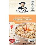 Quaker Instant Oatmeal, Peaches & Cream, Breakfast Cereal, 10 Packets Per Box