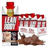 Lean Body Ready-to-Drink Chocolate Protein Shake, 40g Protein, Whey Blend, 0 Sugar, Gluten Free, 22 Vitamins & Minerals, LABRADA, 17 Fl Oz (Pack of 12)