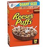 REESE’S PUFFS Chocolatey Peanut Butter Cereal, Kid Breakfast Cereal, Giant Size, 29 oz