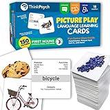 ThinkPsych First Nouns Picture Play Cards | Award Winning | 4 Fun Games & 150 Picture Cards for Speech Development | Autism and Speech Therapy Materials | Best Flash Cards for Toddlers and Homeschool