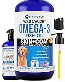 Omega 3 Fish Oil for Dogs - Better Than Salmon Oil for Dogs - Dog Fish Oil Supplement for Shedding, Allergy, Itch Relief - Supports Dry Skin, Joints - Dog Skin and Coat Supplement - Fish Oil Liquid