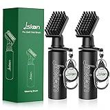 Jiskan 2 Pack Pro Golf Club Cleaner Brush Combo with Squeeze Water Bottle 7.5 Inches Holds 4 Ounces of Water, Essentials Golf Accessories for Men, Best Golf Gifts for Men