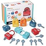 Dinhon Kids Learning Locks with Keys Numbers Matching & Counting Montessori Educational Toys for Ages 3 yrs+ Boys and Girls Preschool Games Gifts